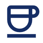 Icon einer Kaffeetasse in dunkelblau